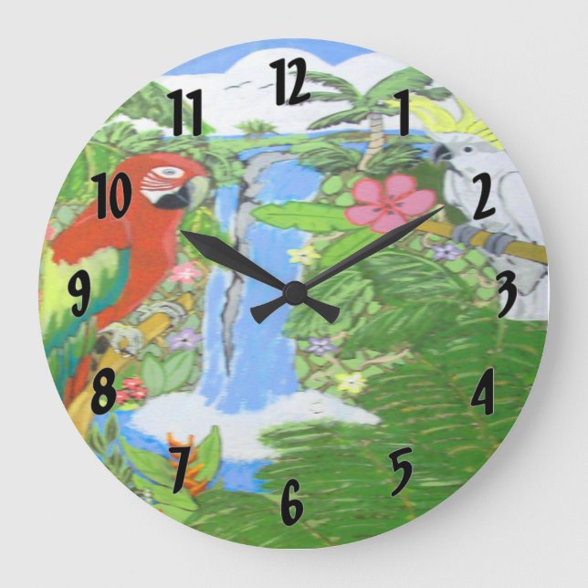 Tropical Paradise Large Clock (Front)