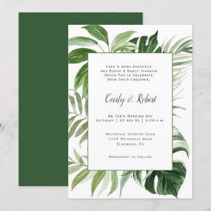 Tropical Paradise Lush Botanicals Wedding   Invitation