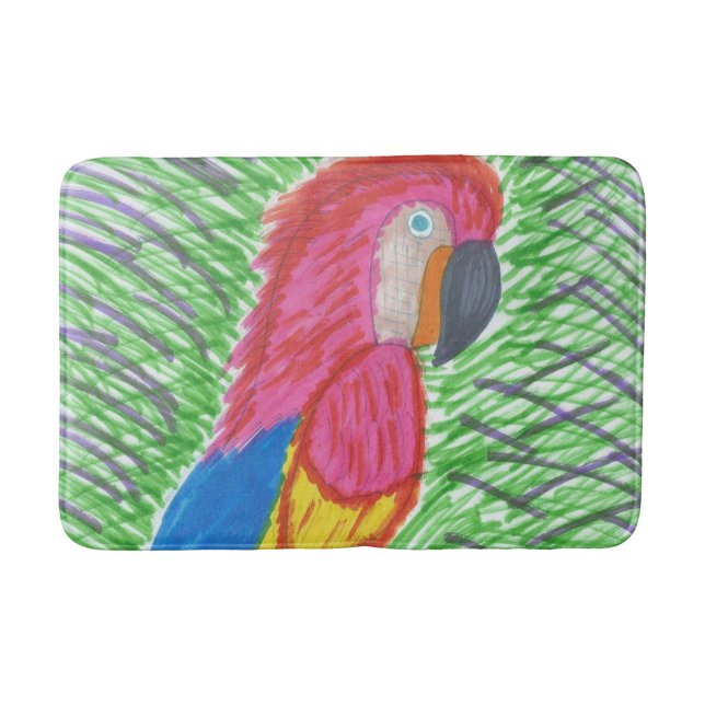 Tropical Paradise Macaw Bath Mat (Front)