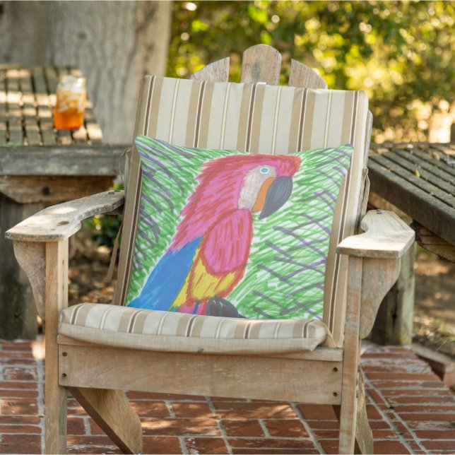 Tropical Paradise Macaw Throw Pillow (Chair)