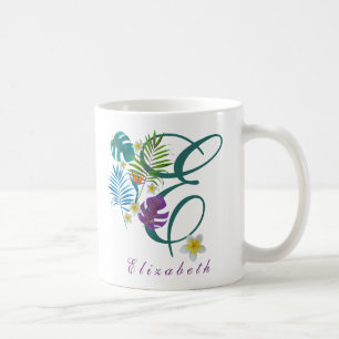 Tropical Paradise Monogram Name Elizabeth Coffee Mug