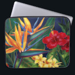 Tropical Paradise Neoprene Wetsuit Laptop Sleeve<br><div class="desc">This original digital painting by renowned illustrator Jeff Fillbach is an explosion of the colours of some of nature's most beautiful flowers. Featuring an array of birds of paradise, plumeria and hibiscus, the items in our Tropical Paradise collection will lift your spirits, and fuel your dreams. Bring paradise to your...</div>