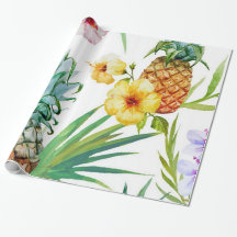 Tropical Paradise Pineapple Wrapping Paper