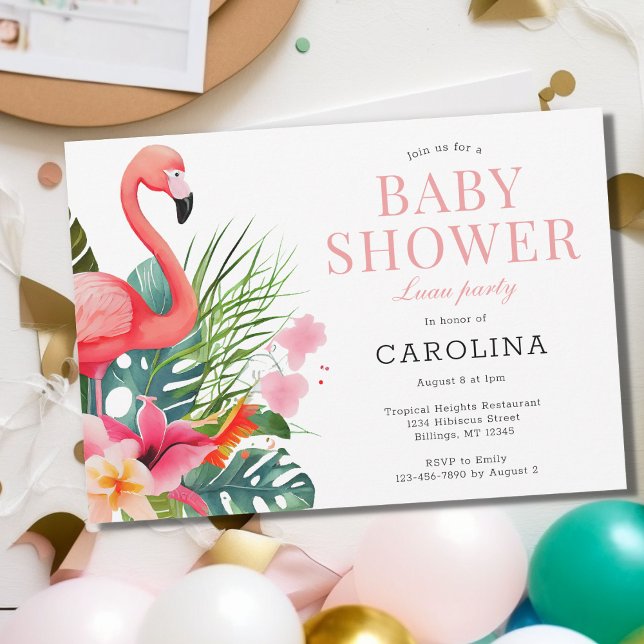 Tropical Paradise Pink Baby Shower Invitation (Creator Uploaded)