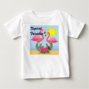 Tropical Paradise Pink Flamingo - Baby Fine Jersey T-Shirt