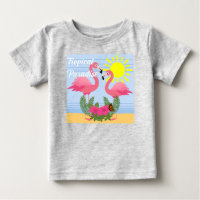 Tropical Paradise Pink Flamingo - Baby Fine Jersey