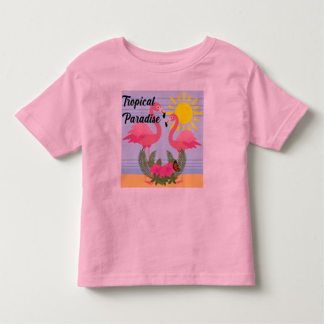Tropical Paradise Pink Flamingo - Toddler Fine Jer Toddler T-Shirt (Front)
