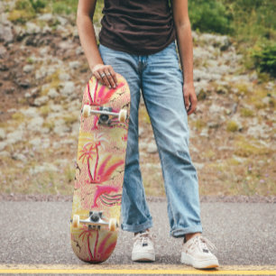 Tropical Paradise pink Skateboard