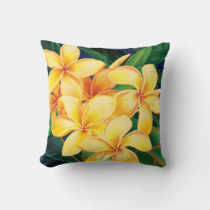 Tropical Paradise Plumeria Decorator Pillows