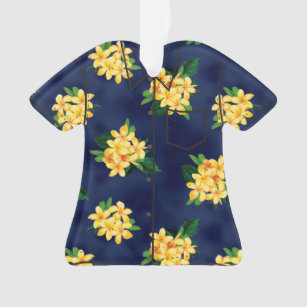 Tropical Paradise Plumeria Hawaiian Aloha Shirt Ornament