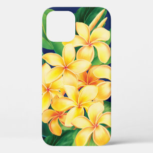 Tropical Paradise Plumeria Hawaiian Illustration C iPhone 12 Pro Case
