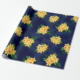 Tropical Paradise Plumeria Hawaiian Wrapping Paper