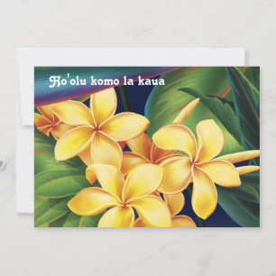Tropical Paradise Plumeria Luau Invitations