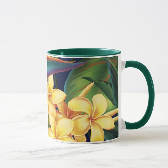 Tropical Paradise Plumeria Two-Tone Hunter Mug (Right)