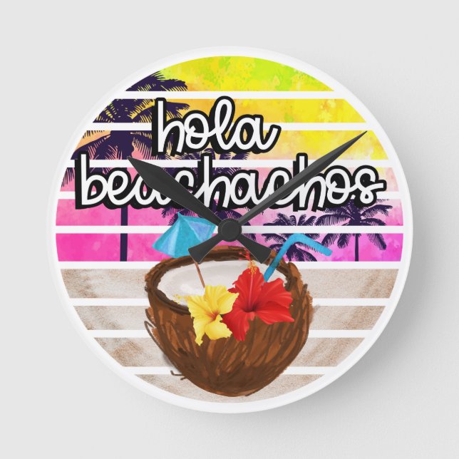 Tropical Paradise  Round Clock (Front)