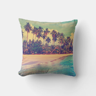 Tropical paradise: sea, hotel, beach. cushion