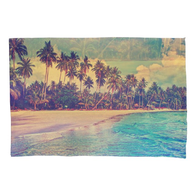 Tropical paradise: sea, hotel, beach. pillowcase (Front)
