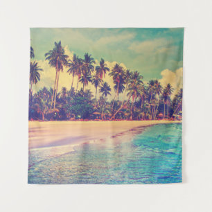 Tropical paradise: sea, hotel, beach. tapestry