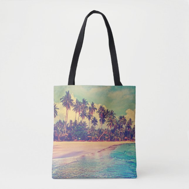 Tropical paradise: sea, hotel, beach. tote bag (Front)