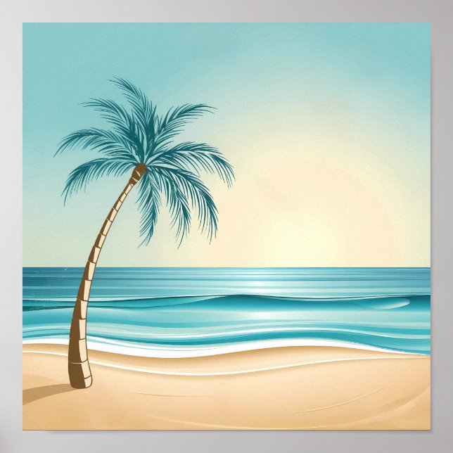 Tropical Paradise Sunset Poster (Front)