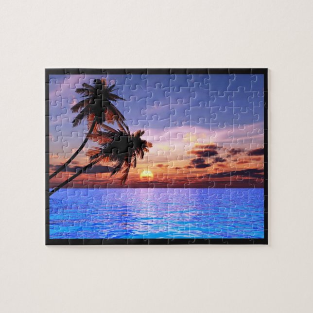 Tropical Paradise Sunset Puzzle (Horizontal)