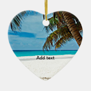 Tropical Paradise Template-Sunny day at the beach Ceramic Tree Decoration
