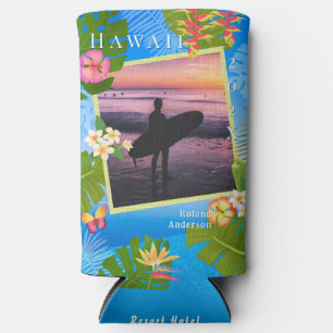 Tropical Paradise Travel Memories Sea Seltzer Can Cooler
