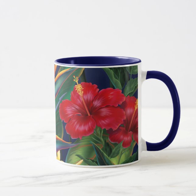Tropical Paradise Two-tone Navy Mug (Right)