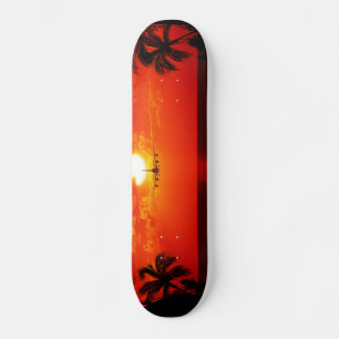Tropical Paradise Water Beach Sunset Jet Destiny Skateboard