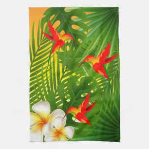 Tropical Paradise with a Hummingbird Tea Towel