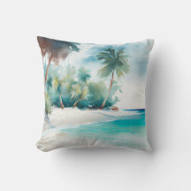 Tropical Paradise with Sandy Beach and Palm Trees