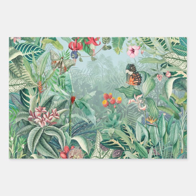 Tropical Paradise Wrapping Paper Sheet (Front)