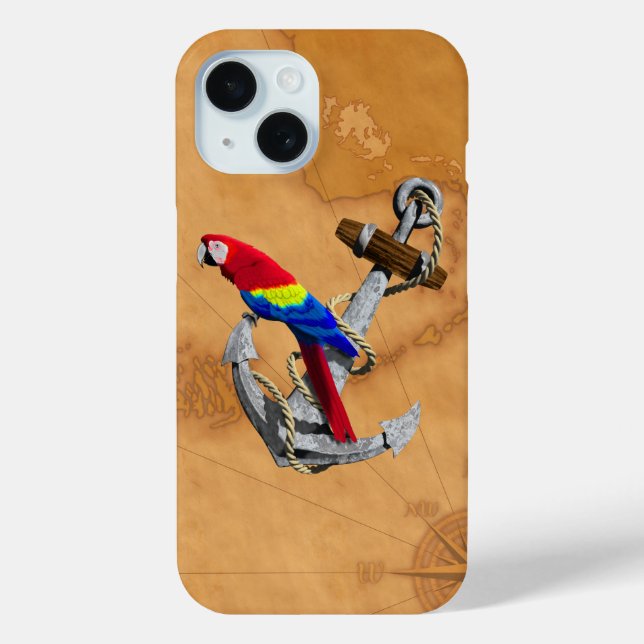 Tropical Parrot And Anchor Case-Mate iPhone Case (Back)