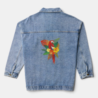 Tropical Parrot Bloom Denim Jacket