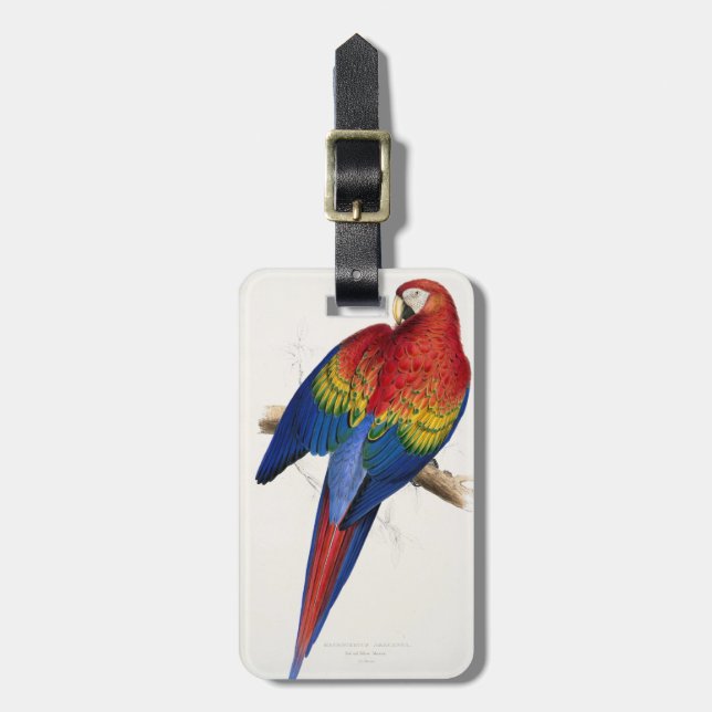 Tropical Parrot Luggage Tag (Front Vertical)