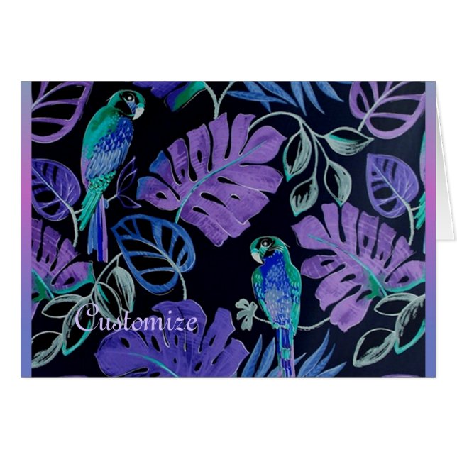 Tropical Parrot Paradise Card (Front Horizontal)