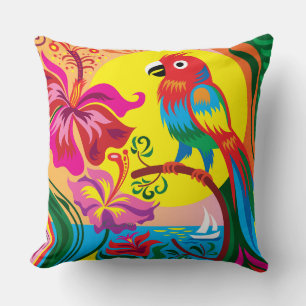 Tropical Parrot Paradise Cushion