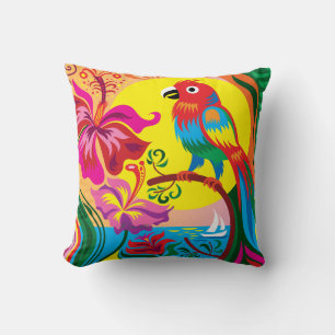 Tropical Parrot Paradise Cushion