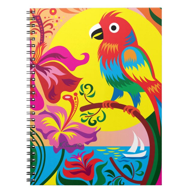 Tropical Parrot Paradise Notebook (Front)