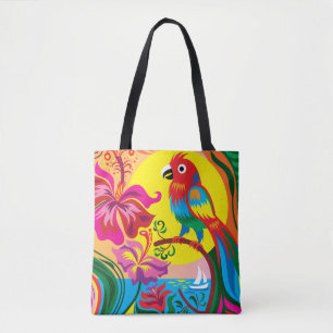 Tropical Parrot Paradise Tote Bag