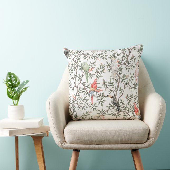 Tropical Parrot Pattern Cushion (Chair)