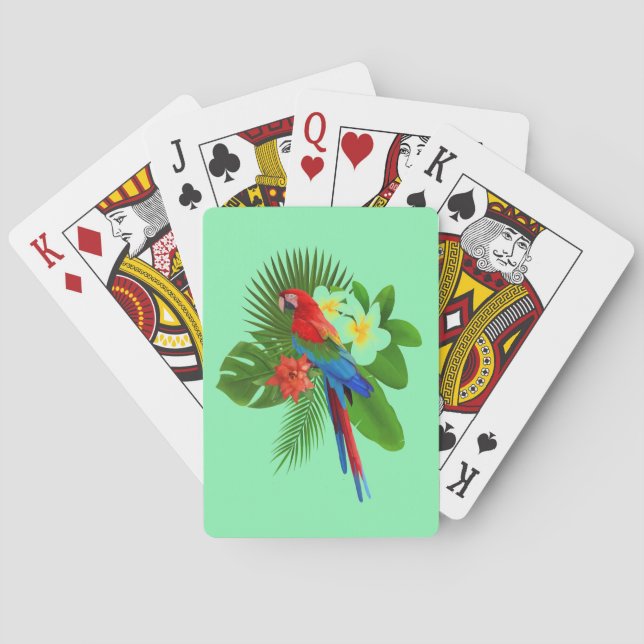Tropical Parrot Playing Cards (Back)