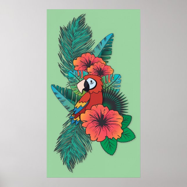 Tropical Parrot Poster (Front)