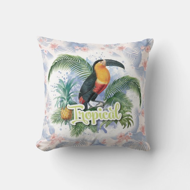 Tropical Parrot Theme Cushion (Front)