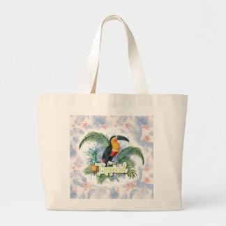 Tropical Parrot Theme Large Tote Bag