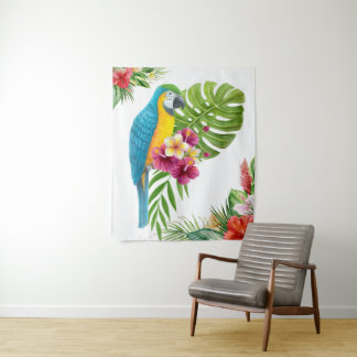 Tropical Parrot Wall Tapestry – Vibrant Jungle Dec
