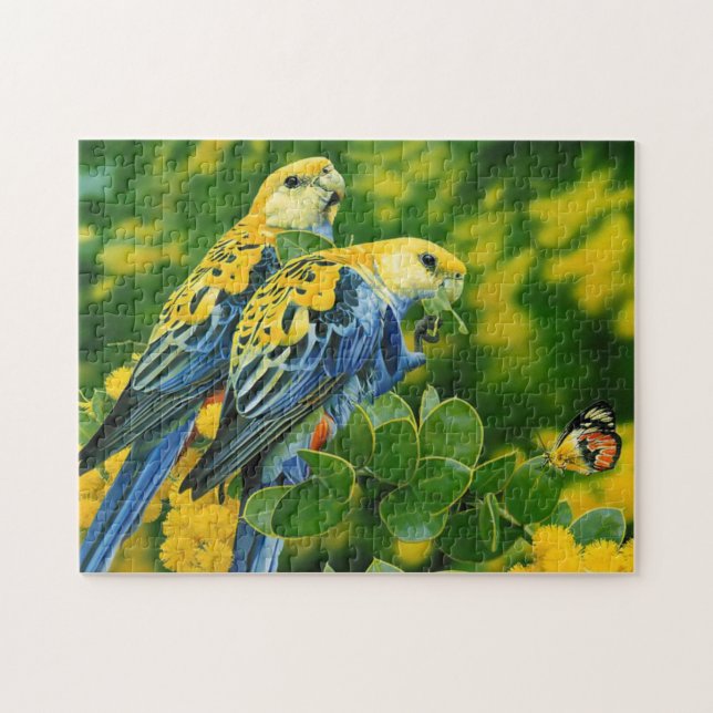 Tropical Parrots Game Puzzle (Horizontal)