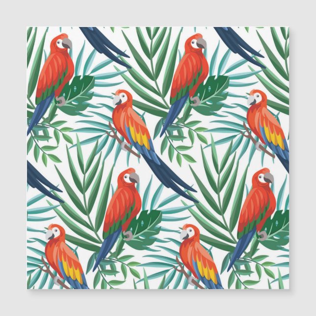 Tropical Parrots: Lush Palm Seamless (Front)