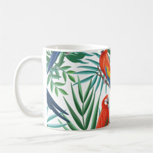 Tropical Parrots: Lush Palm Seamless Coffee Mug