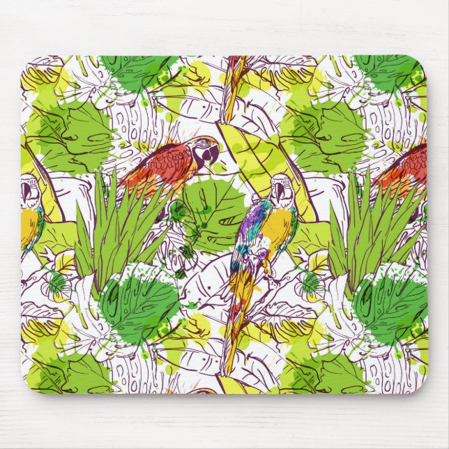 Tropical Parrots Mouse Pad (Front)